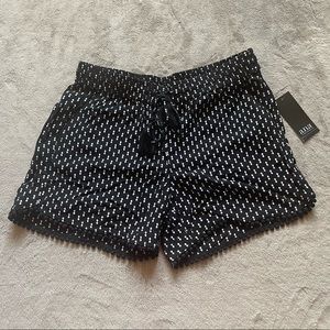 Black Patterned Shorts